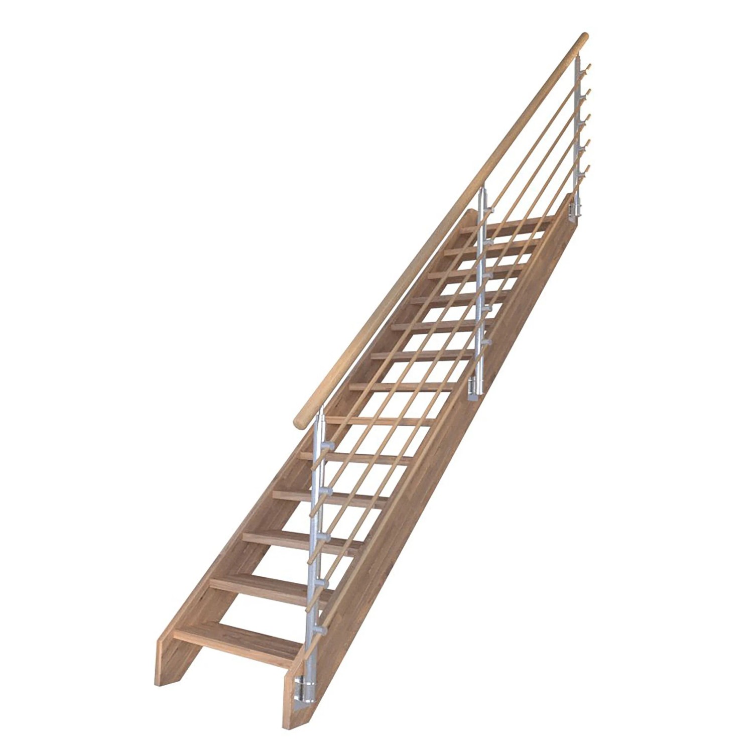 Treppe Mykonos Eiche Gerade Design-Geländer-Holzstäbe FSC®_2
