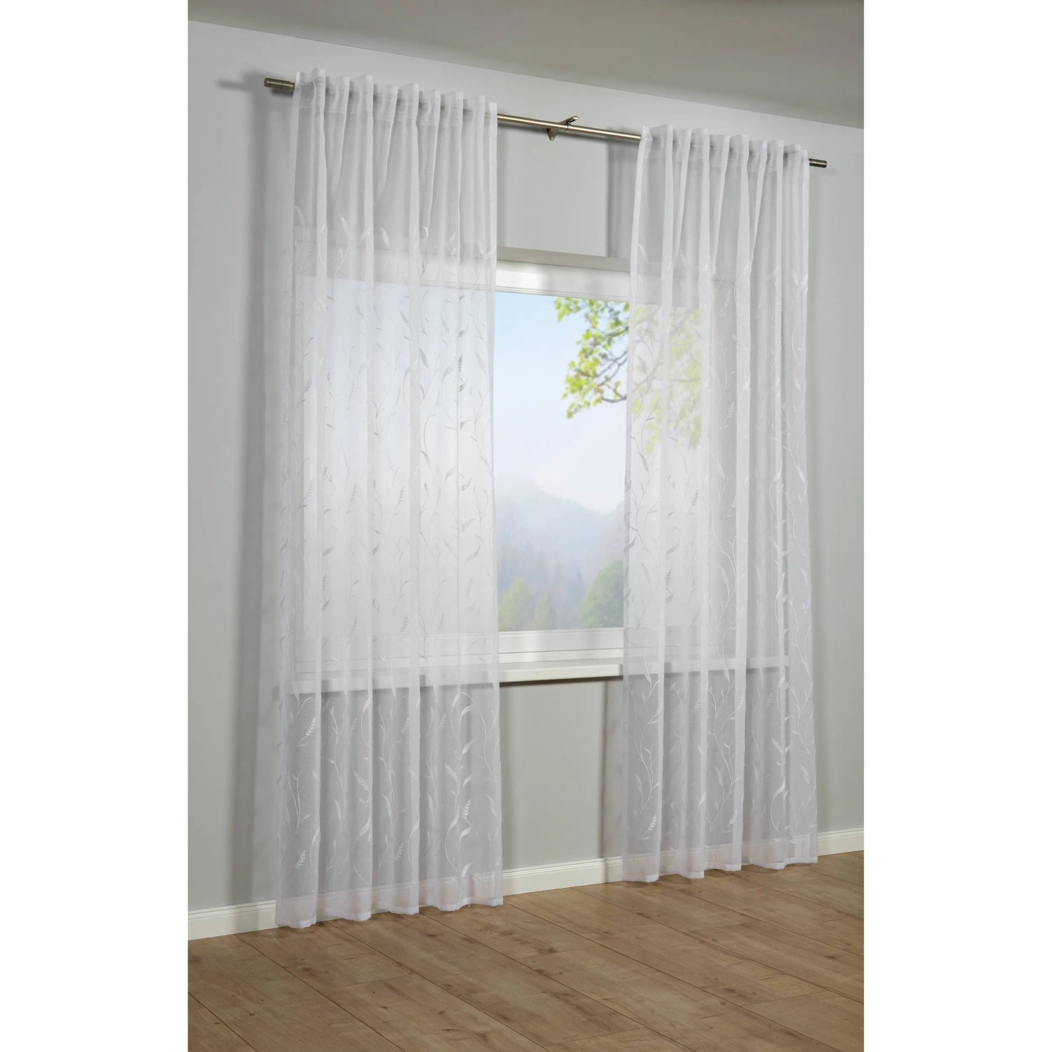 Bennetti Schal mit Gardinenband Etamine Weiß 140 x 245 cm kaufen bei OBI