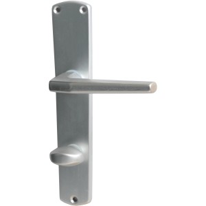 Alpertec Langschild-Garnitur Phil für Bad/WC-Türen, Alu F1 silber eloxiert.