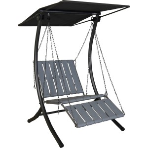 Angerer Hollywoodschaukel 1-Sitzer Luxus Smart Stone mit Sonnendach und verstellbarer Sitzfläche.