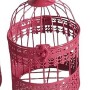 Pinkfarbener Deko-Vogelkäfig Louisa L aus Eisen, handgearbeitet und rund.