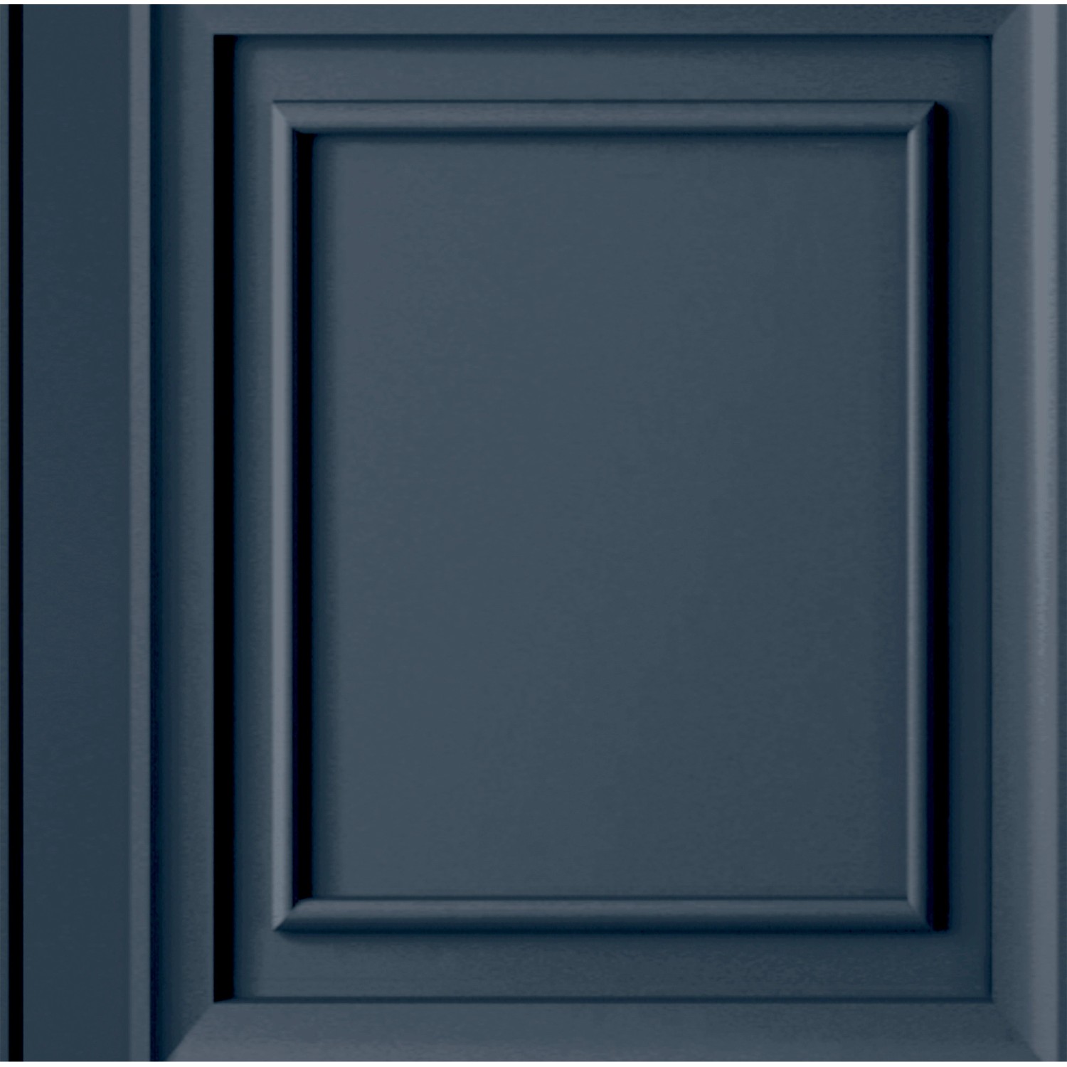 Detailansicht der dunkelblauen Laura Ashley Vliestapete Redbrook Wood Panel.