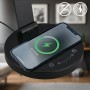 Brilo LED-Schreibtischleuchte Cuma mit induktiver Ladestation und Touch-Dimmer in Schwarz.