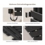 Emke Elektrischer Handtuchhalter in Schwarz: Sicherheitsstecker, robuste Stahlmaterialien, nahtloses Schweißen, IPX5 wasserdicht.