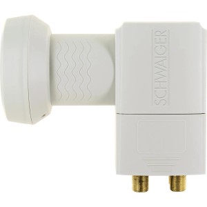 Schwaiger Sun Protect Quad LNB in Hellgrau für SAT-Anlagen mit Wetterschutz.