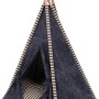 Heimtier Tipi Zelt im Jeanslook, 68x68x80cm, mit Wendekissen. Gemütlicher Schlafplatz für Hunde und Katzen.