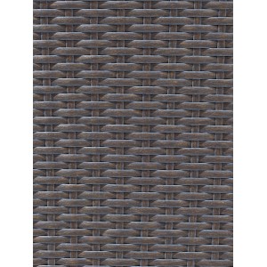 Detailansicht des Polyrattan-Geflechts der Kissenbox Vermont Deep Water. Gartenmöbel-Textur.