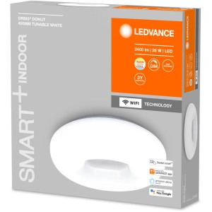 Verpackung der Ledvance Smart+ WiFi Deckenleuchte Orbis Donut 400 WT, tunable white.