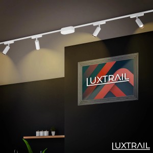 Brilo Luxtrail LED Schienensystem Starter-Set, weiß, mit 4 schwenkbaren Spots.