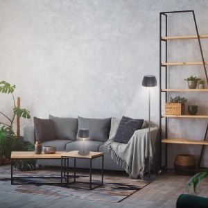 Brilo Akku-Stehleuchte Riffle Dimmbar Touch Lichtkante Anthrazit