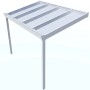 Weiße Terrassenüberdachung Professional (300x250 cm) mit Glasdach.