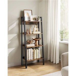 Songmics Bücherregal Barnet mit 4 Böden im Industrie-Design in Schwarz und Braun.