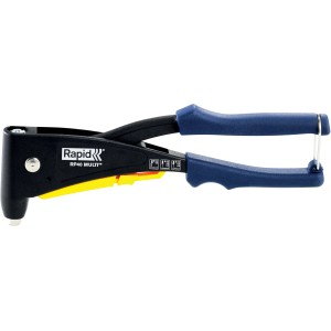 Rapid Nietzange RP40 Multi, Zange mit blauem Griff und gelbem Element.