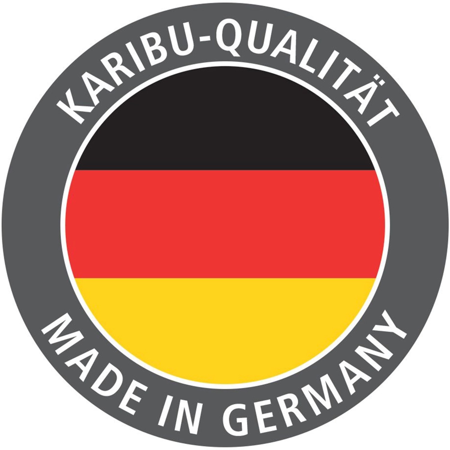 Karibu Qualitätssiegel: Made in Germany mit Deutschlandflagge