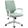 Vinsetto Bürostuhl in Mintgrün mit weißem Gestell, höhenverstellbar und 360°-Drehrädern. Ergonomisches Design.