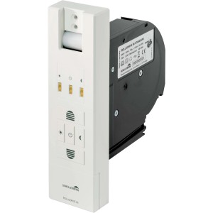 Schellenberg RolloDrive 65 Standard Rollladenantrieb mit Bedienelementen und schwarzem Wickler.