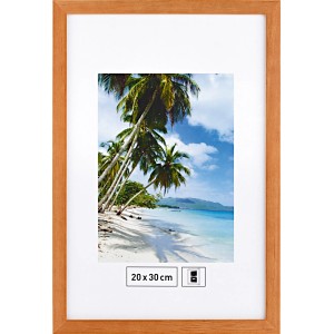 Holzbilderrahmen in Nussbaum Optik, 20x30 cm, glatte Oberfläche. Ideal zum Aufstellen und Dekorieren.