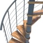 Minka Spindeltreppe Venezia Smart, Buche grau, Ø100cm, bis 305,5cm Geschosshöhe.