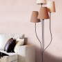 Näve Stehleuchte Twiddle, 4-flammig, beige-braun, Textilschirme. Design-Stehlampe für Wohnzimmer.
