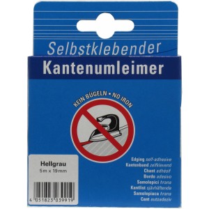 Kantenumleimer, selbstklebend, 5 m x 19 mm, hellgrau, für saubere Arbeitsplatten-Kanten.