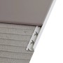 Graues, glänzendes PVC Winkelprofil (12x23mm) als Fliesenschiene für Wand und Boden.