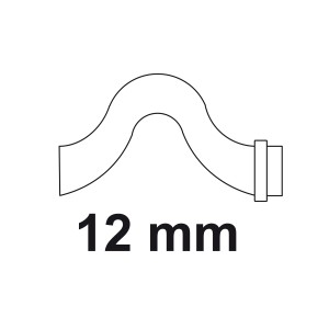 Kirchhoff CU-Überspringbogen, 12 mm, blank, mit Muffe zum Umgehen von Hindernissen.