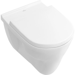 Villeroy & Boch O.Novo Wand-WC, Flachspüler in Alpinweiß, hängend.