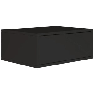 Selsey Nachttisch Framme, schwarz, hängend, mit griffloser Schublade, 50 cm breit. Modernes, platzsparendes Design.