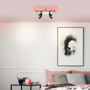 LED-Spotplatte Alfie, 4-flammig, weiß und schwarz, mit schwenkbaren Spots für flexible Beleuchtung.