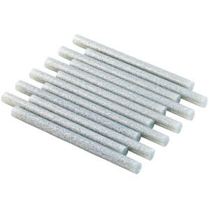 12 silberne LUX Heißklebepatronen (Ø 8 mm) für Heißklebepistolen.