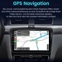 Junsun 10 Zoll Autoradio mit GPS Navigation, zeigt Routenführung und Karte im Skoda Spuerb 2.