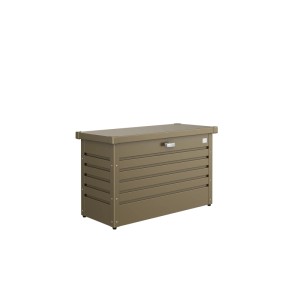 Biohort FreizeitBox 100, bronzefarbene Universalbox aus Stahlblech, regenwasserdicht, mit Drehgriff-Zylinderschloss.