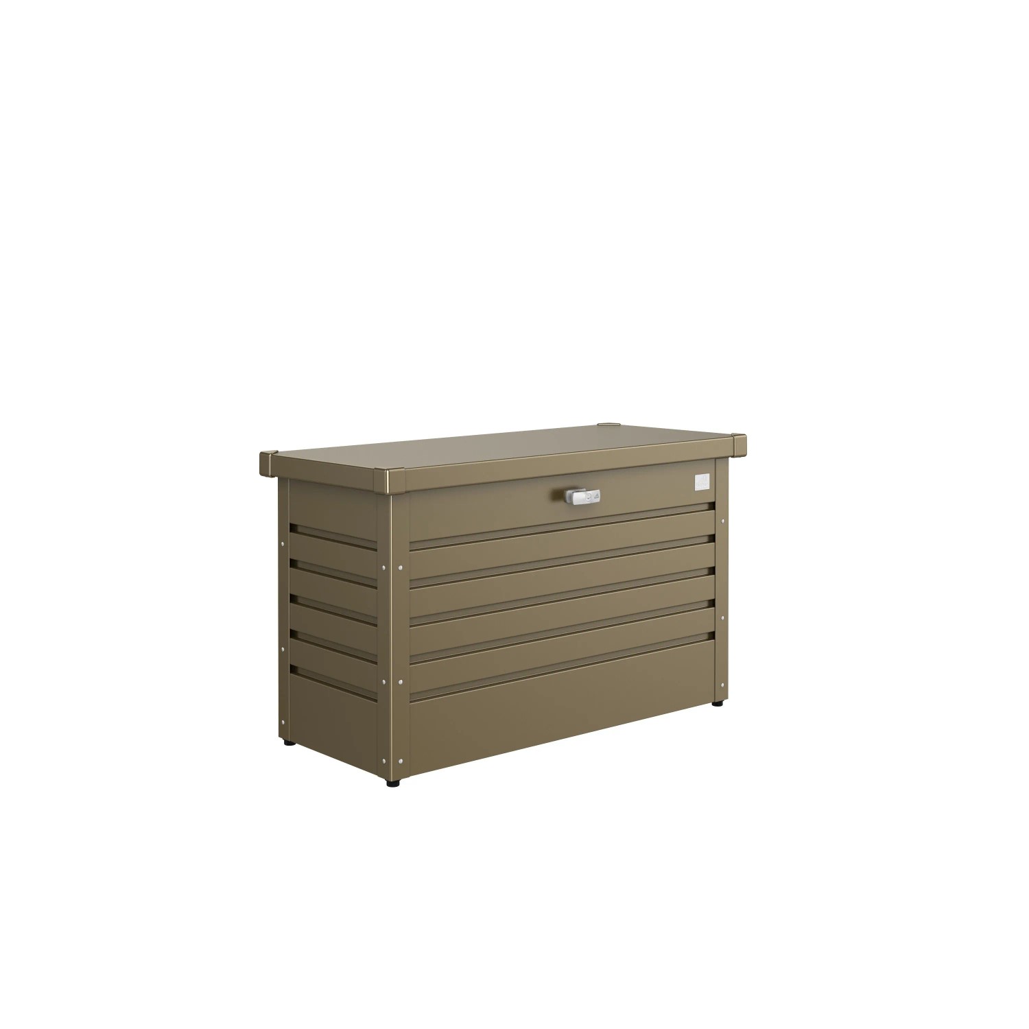 Biohort FreizeitBox 100, bronzefarbene Universalbox aus Stahlblech, regenwasserdicht, mit Drehgriff-Zylinderschloss.