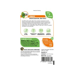 Samentüte GROW by OBI Tomaten Black Cherry: Dunkelrote Cocktailtomaten für Garten & Balkon.