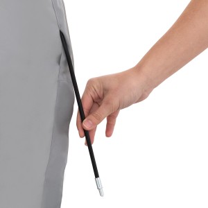 Graue Derby Schirmhülle Ravenna mit Reißverschluss-Stab für Pendelschirme.