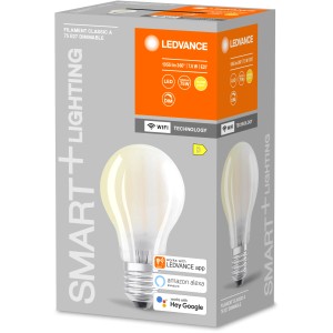 Ledvance Smart+ Filament LED Lampe, Glühlampenform, Ø 6,7cm, warmweiß, dimmbar, steuerbar per App.