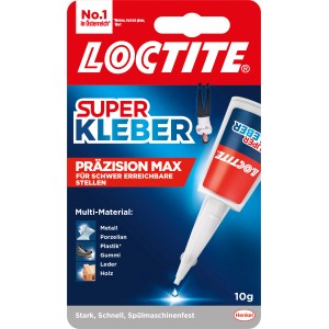 Loctite Superkleber Präzision MAX, 10g Tube mit feiner Spitze für präzises Kleben.