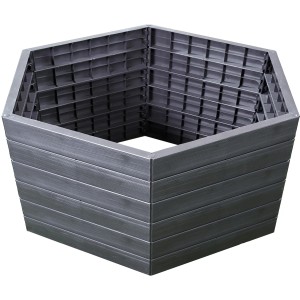 Garantia Hochbeet Ergo XL 75 Wood, sechseckig, aus Kunststoff in Holzoptik.