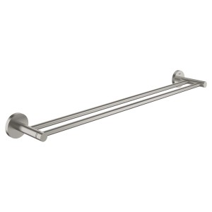 Grohe QuickFix Doppel-Badetuchhalter Start, Supersteel, 654 mm, aus Metall.