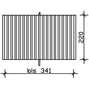 Technische Zeichnung: Skan Holz Rückwand Deckelschalung 341x220 cm, Fichte Eiche hell, Zubehör für Carports.