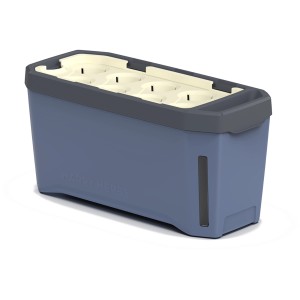 Blaues Gusta Garden Anzuchtsgefäß Harry Herbs 5L mit Wasserstandsanzeige für die Pflanzenanzucht.