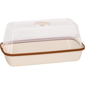 Romberg Anzuchtshaube M in Creme mit transparentem Deckel für die Pflanzenanzucht.