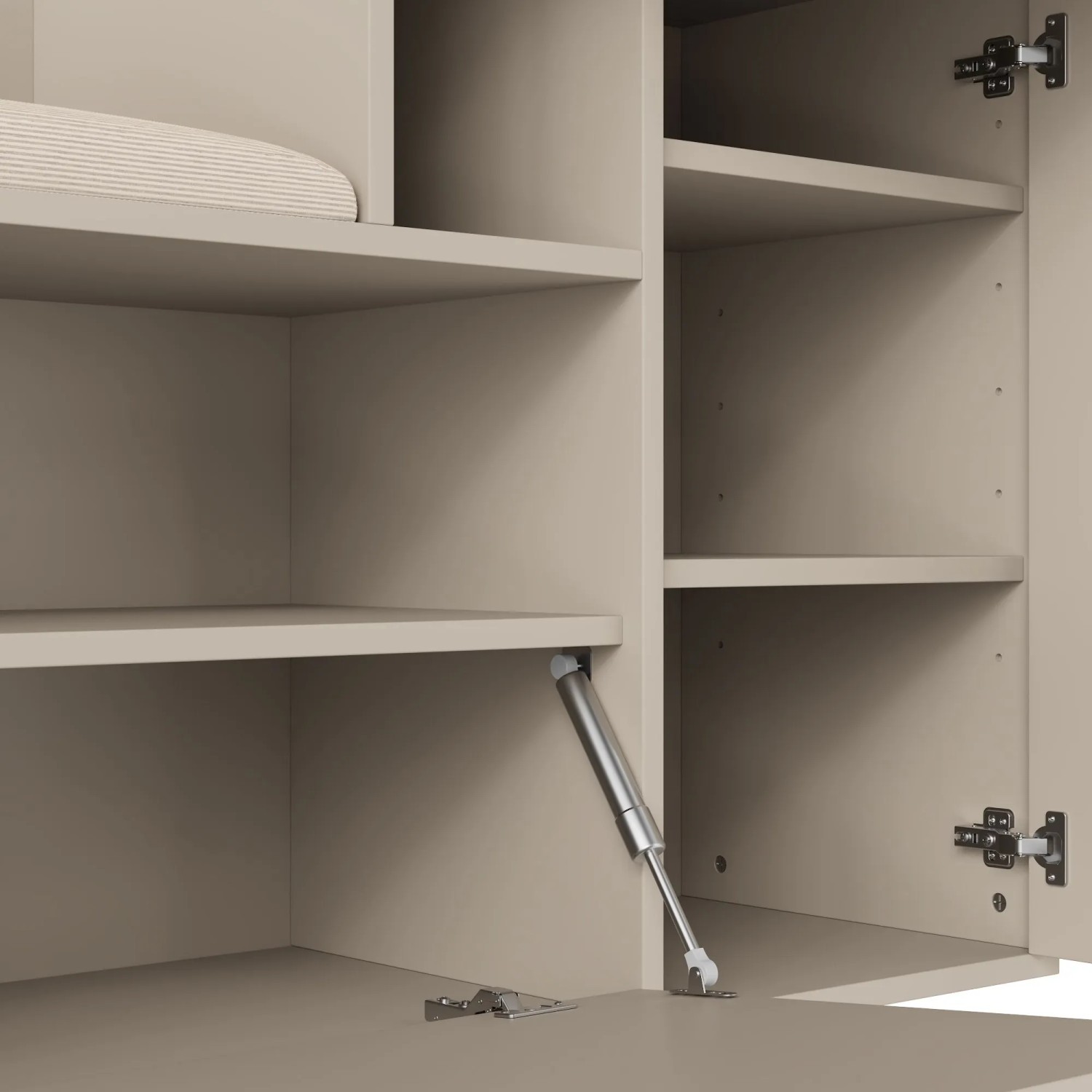okwish Garderoben Set mit Spiegel Polsterkissen Flur 110x37x185cm Beige_7