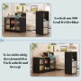 okwish Bartisch mit Drehbar Stauraum Beweglich Küche 135x39x105cm Schwarz_8