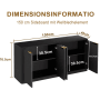 okwish Sideboard mit Wellenform Aufbewahrung Wohnzimmer 150x40x70cm Schwarz_5