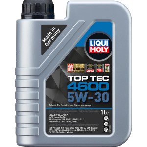 Liqui Moly Top Tec 4600 5W-30 Motoröl, 1 Liter Gebinde für Benzin- und Dieselmotoren.