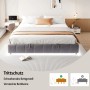 okwish Polsterbett 180x200cm mit LED Beleuchtung und Stauraum Grau ohne Matratze_3