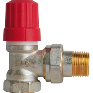 Danfoss Thermostat-Set Ventil RAS-C 1/2 Eck mit rotem Thermostatkopf.