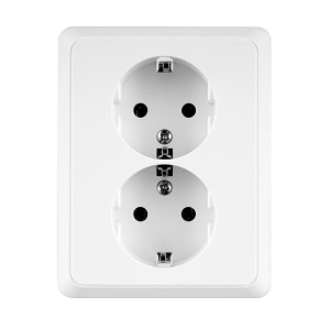 Weiße REV Ritter PrimaLuxe 2-fach Steckdose für die Wand.