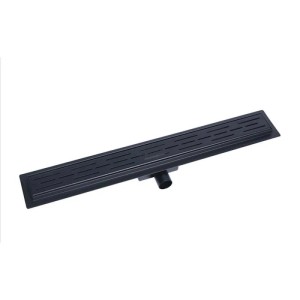 Glasdeals Edelstahl-Duschrinne 80 cm Schwarz mit Siphon für Bodengleiche Duschen 4035